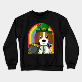 Beagle Rainbow Irish Clover St Patrick Day Dog Gift graphic Crewneck Sweatshirt